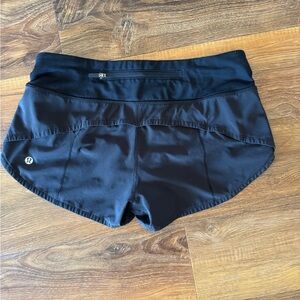 lululemon athletica Black Athletic Shorts with Curved Hem